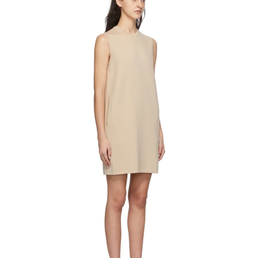 Zara Collection Micro Suede Sheath Dress Beige Size Small